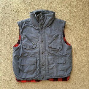 In Crowd Vest Mens Large Sleeveless Grey Vtg Full Zip Mock Neck Celebration